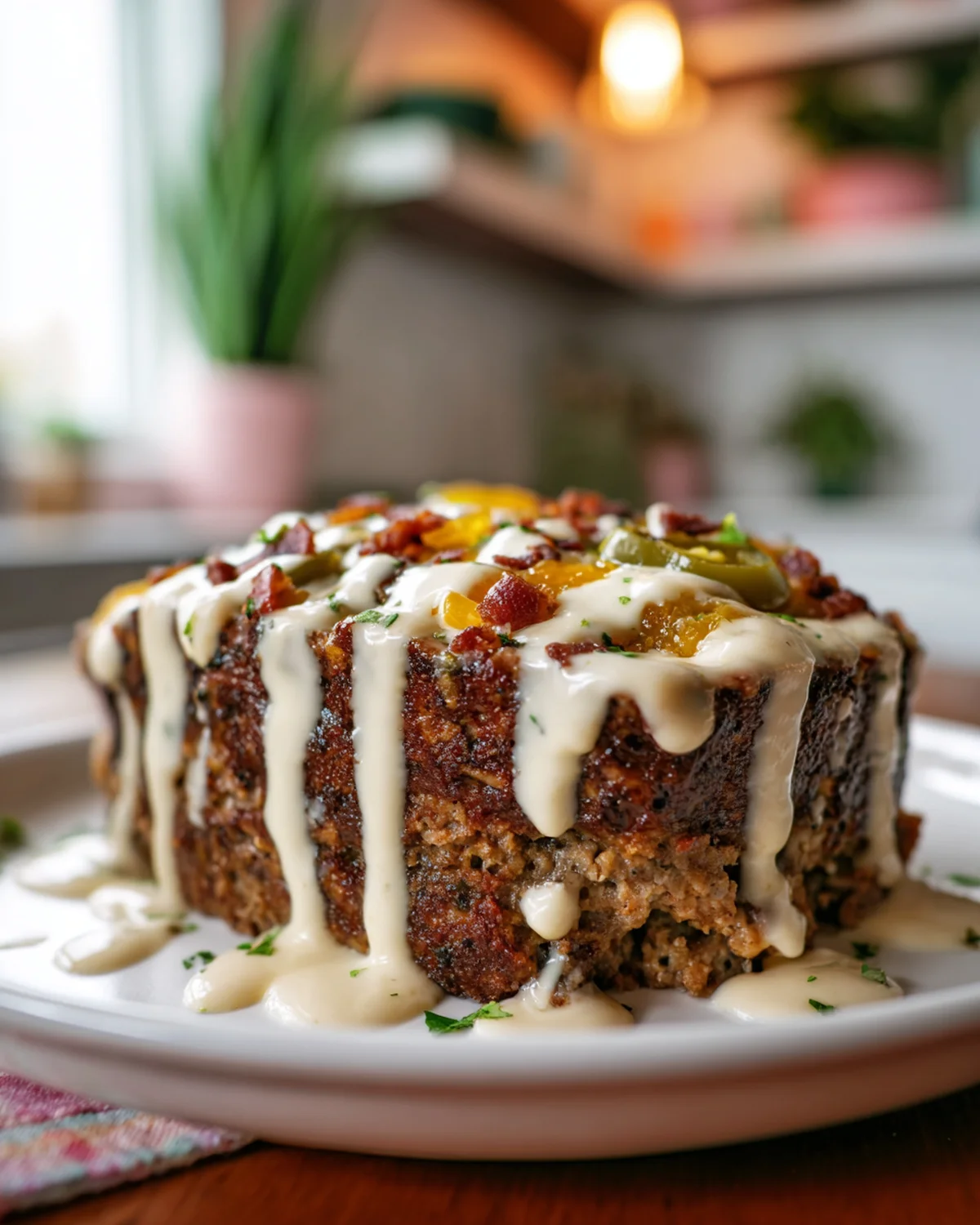 Smoky Jalapeño Popper Meatloaf with Ranch Drizzle - Image 2