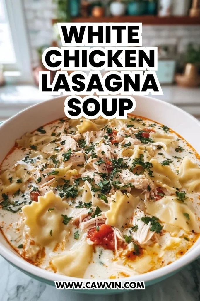 White Chicken Lasagna Soup - Easy Peasy Recipes