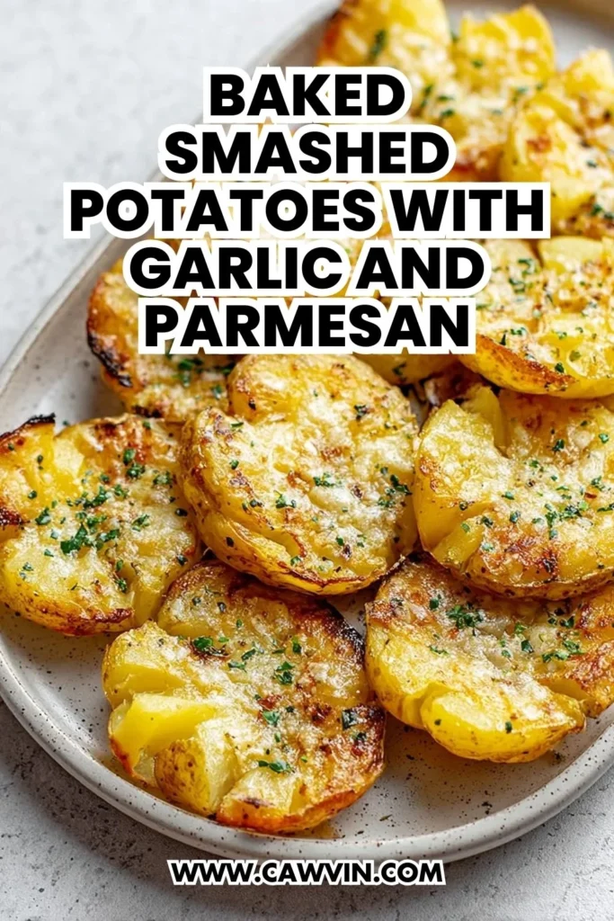 Baked Smashed Potatoes With Garlic and Parmesan - Easy Peasy Recipes
