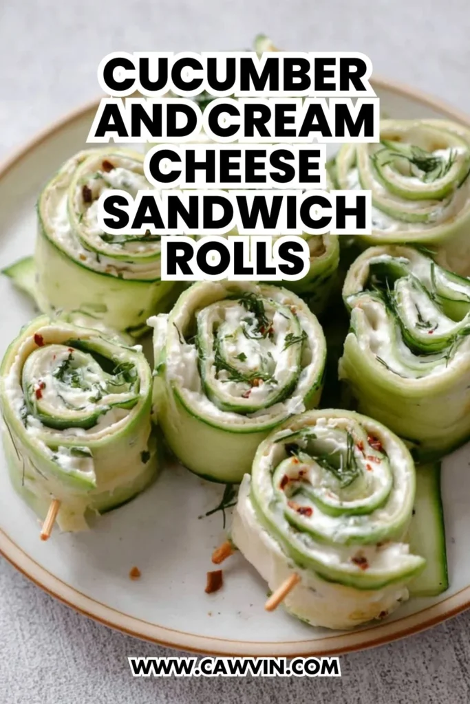 Cucumber and Cream Cheese Sandwich Rolls - Easy Peasy Recipes