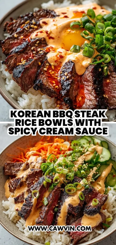 Korean BBQ Steak Rice Bowls with Spicy Cream Sauce 2 1 - Easy Peasy Recipes