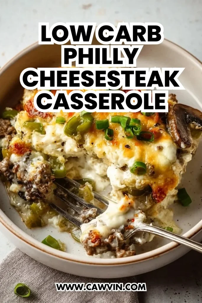 Low Carb Philly Cheesesteak Casserole - Easy Peasy Recipes