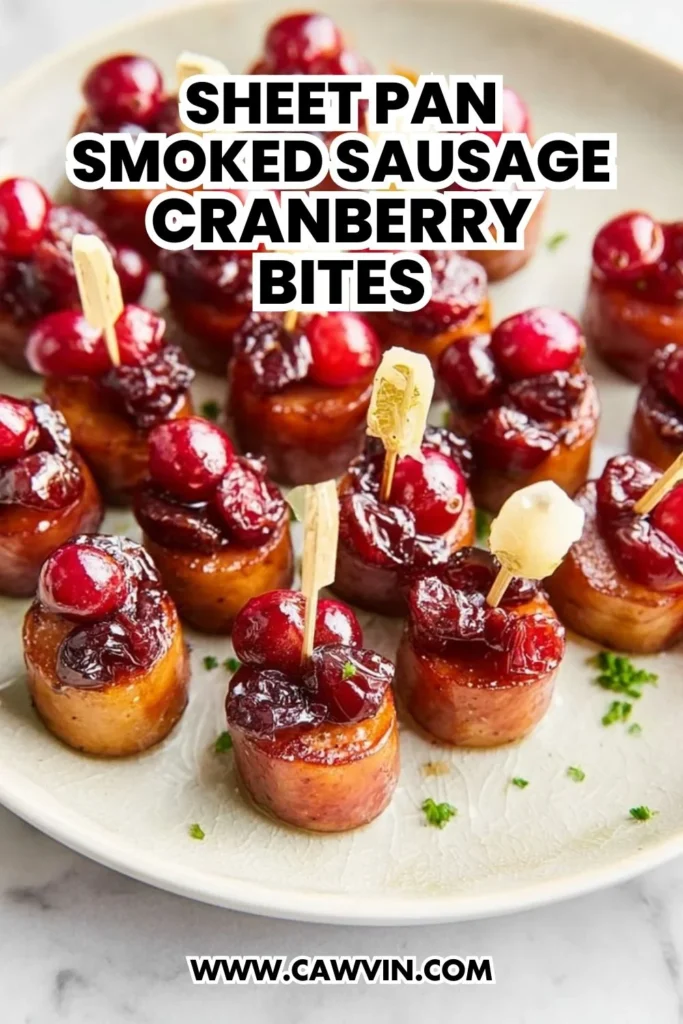 Sheet Pan Smoked Sausage Cranberry Bites - Easy Peasy Recipes