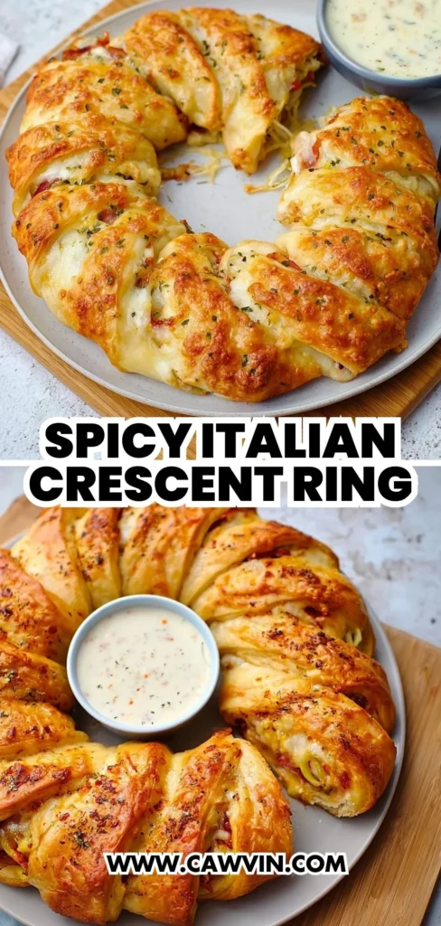 Spicy Italian Crescent Ring 2 - Easy Peasy Recipes