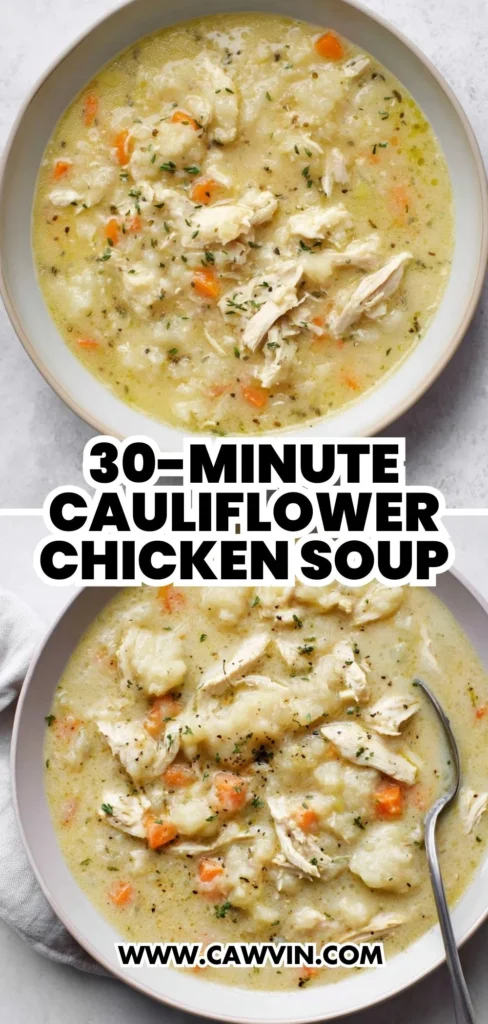 30 Minute Cauliflower Chicken Soup 2 1 - Easy Peasy Recipes