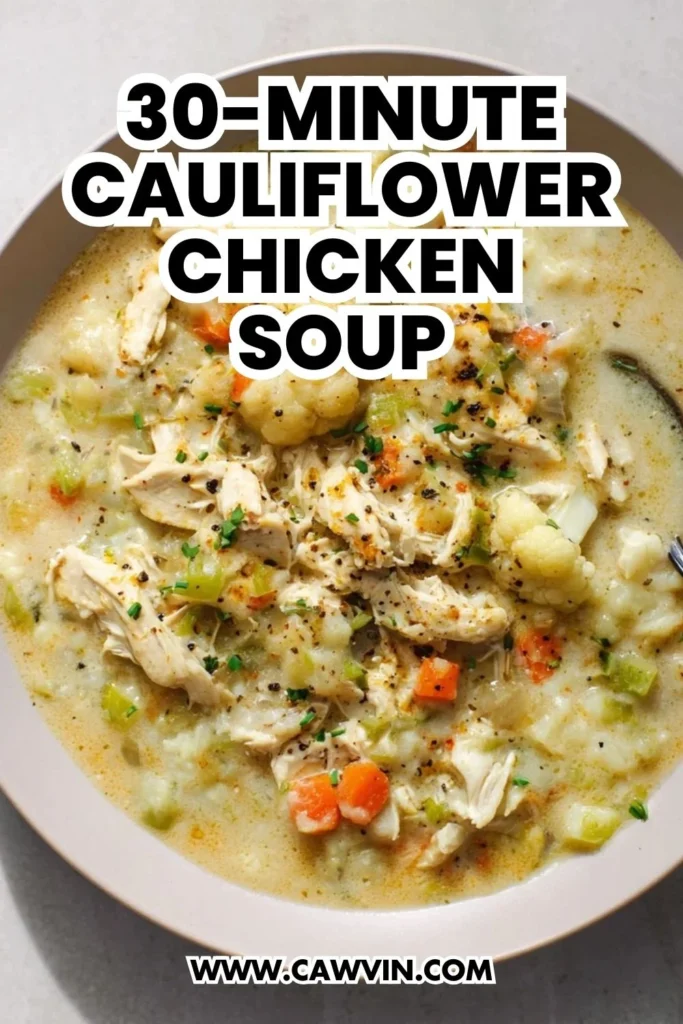 30 Minute Cauliflower Chicken Soup - Easy Peasy Recipes