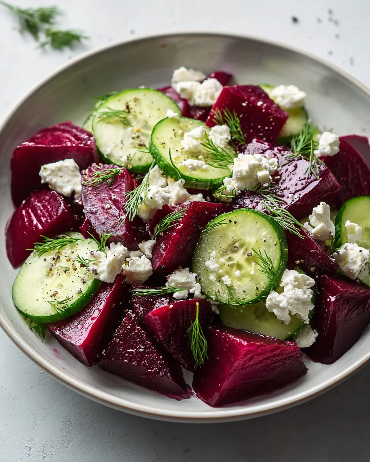 Beet Salad with Feta, Cucumbers, and Dill - Image 3