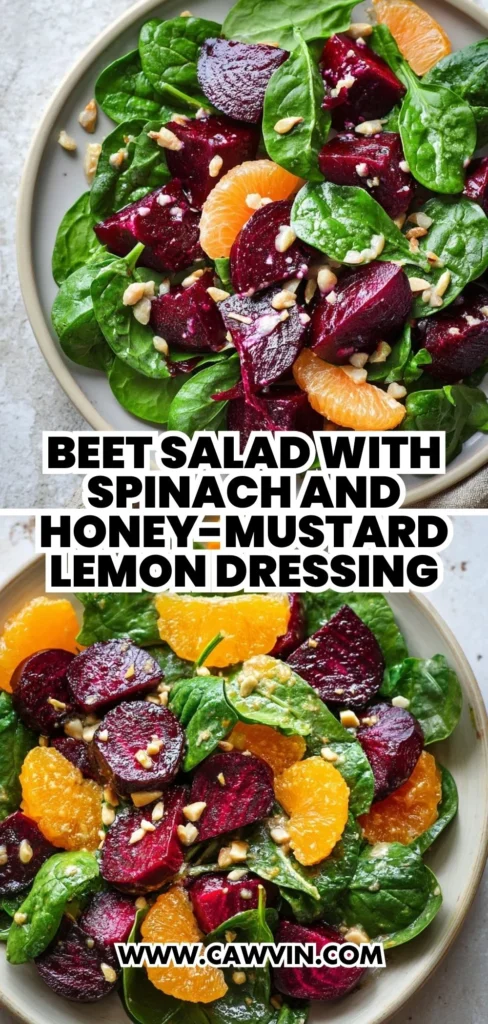 Beet Salad with Spinach and Honey Mustard Lemon Dressing 2 1 - Easy Peasy Recipes