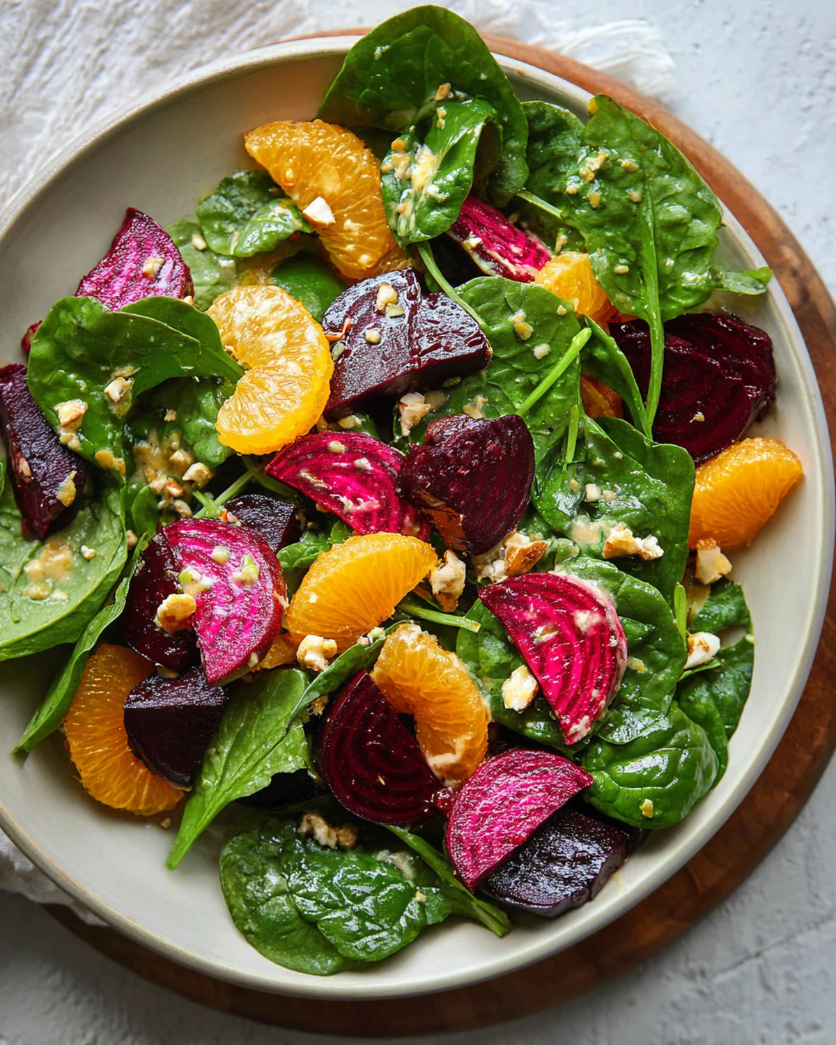 Beet Salad with Spinach and Honey-Mustard Lemon Dressing - Image 4