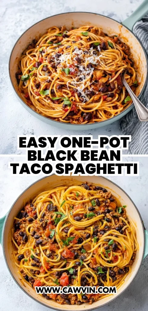 Easy One Pot Black Bean Taco Spaghetti 2 1 - Easy Peasy Recipes