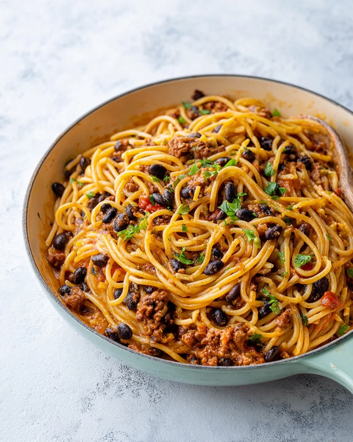 Easy One-Pot Black Bean Taco Spaghetti - Image 4