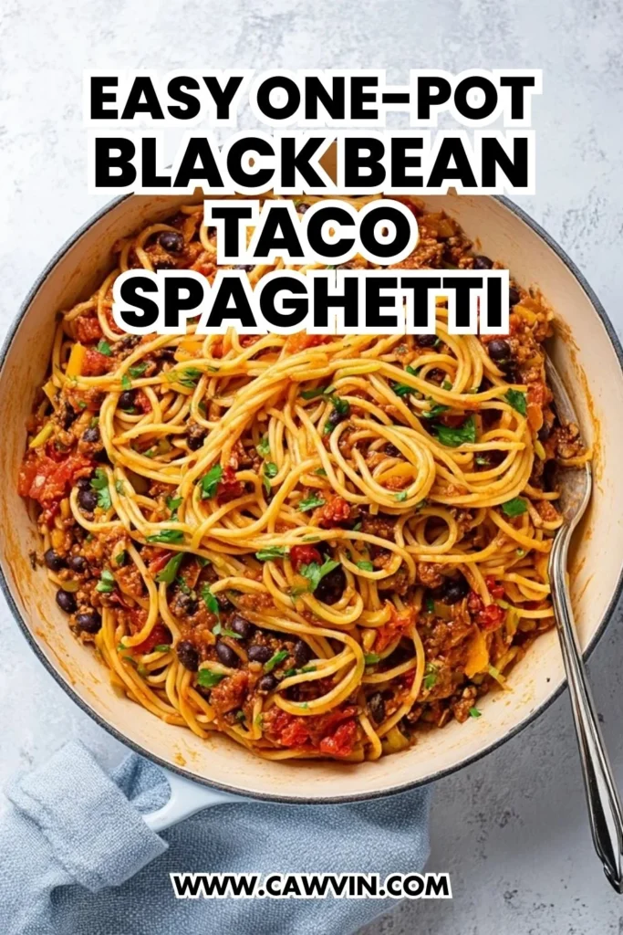 Easy One Pot Black Bean Taco Spaghetti - Easy Peasy Recipes