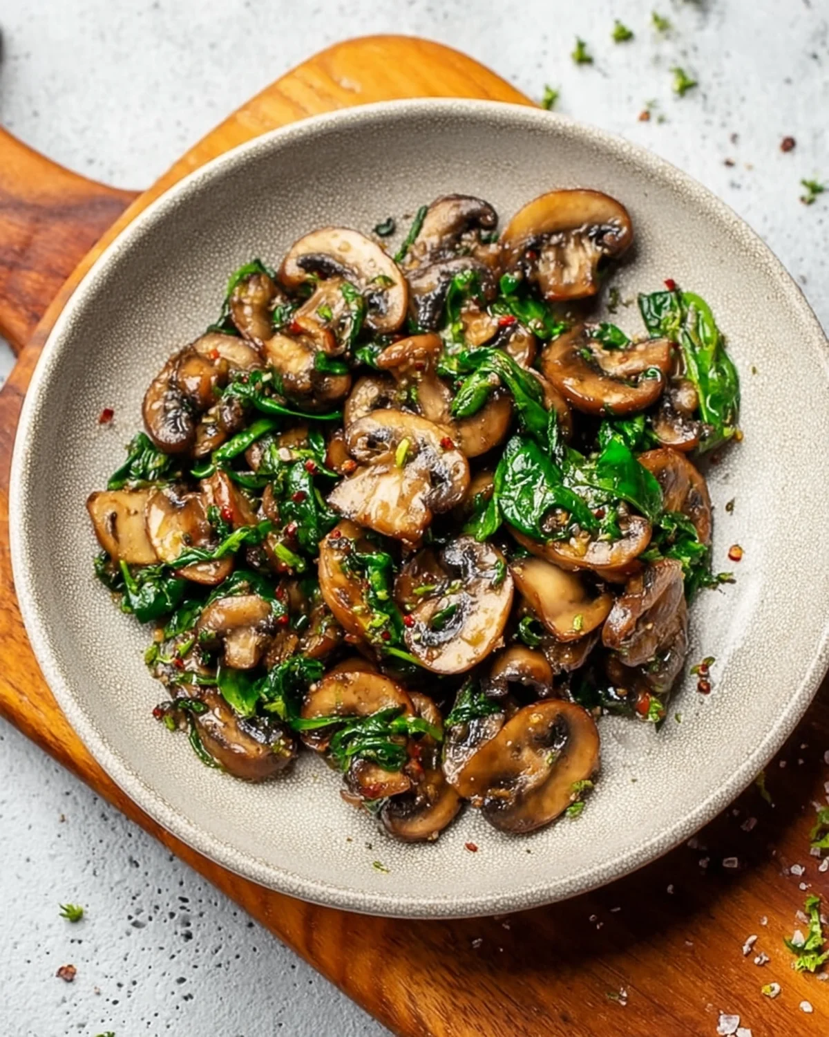 Easy Sauteed Mushrooms with Spinach - Image 2
