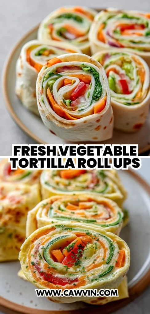 Fresh Vegetable Tortilla Roll Ups 2 1 - Easy Peasy Recipes