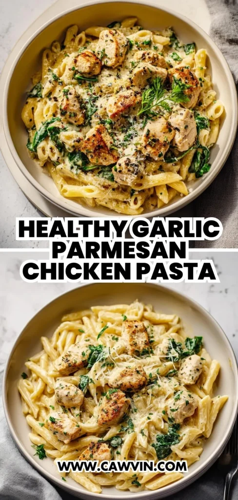 Healthy Garlic Parmesan Chicken Pasta 2 1 - Easy Peasy Recipes