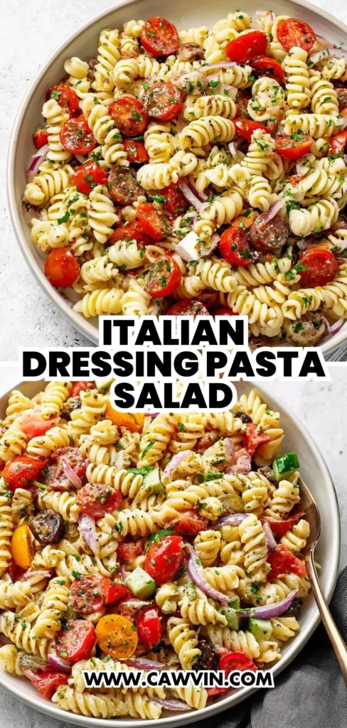 Italian Dressing Pasta Salad 2 1 - Easy Peasy Recipes