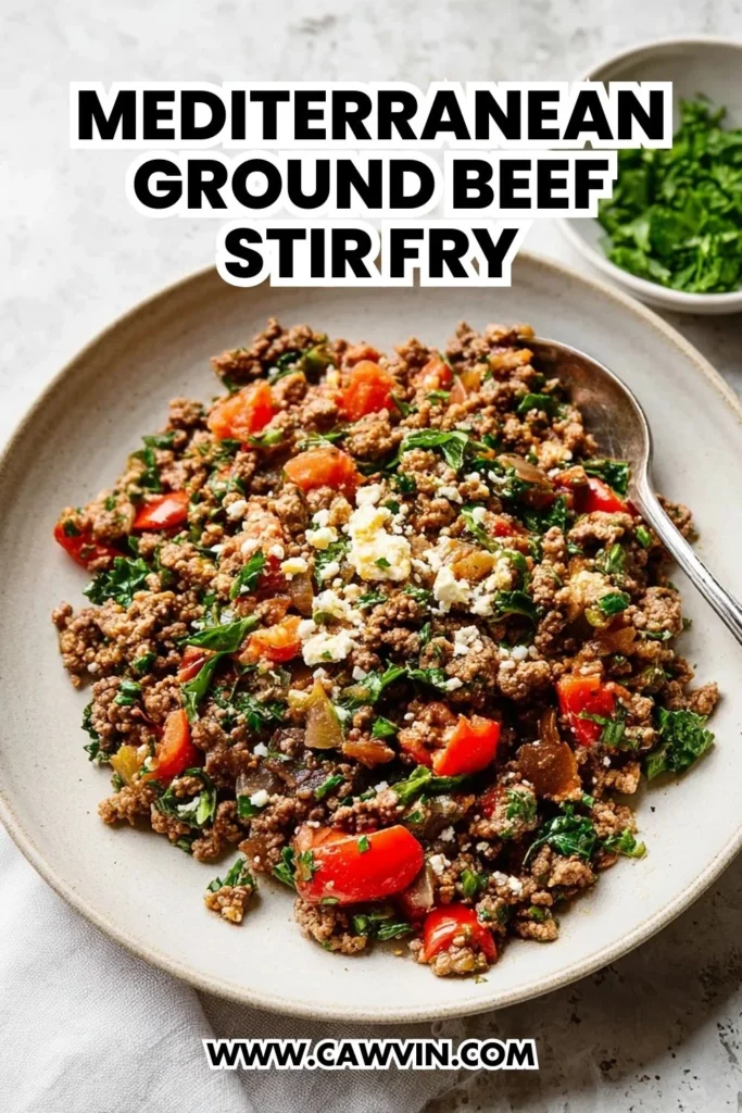 Mediterranean Ground Beef Stir Fry - Easy Peasy Recipes