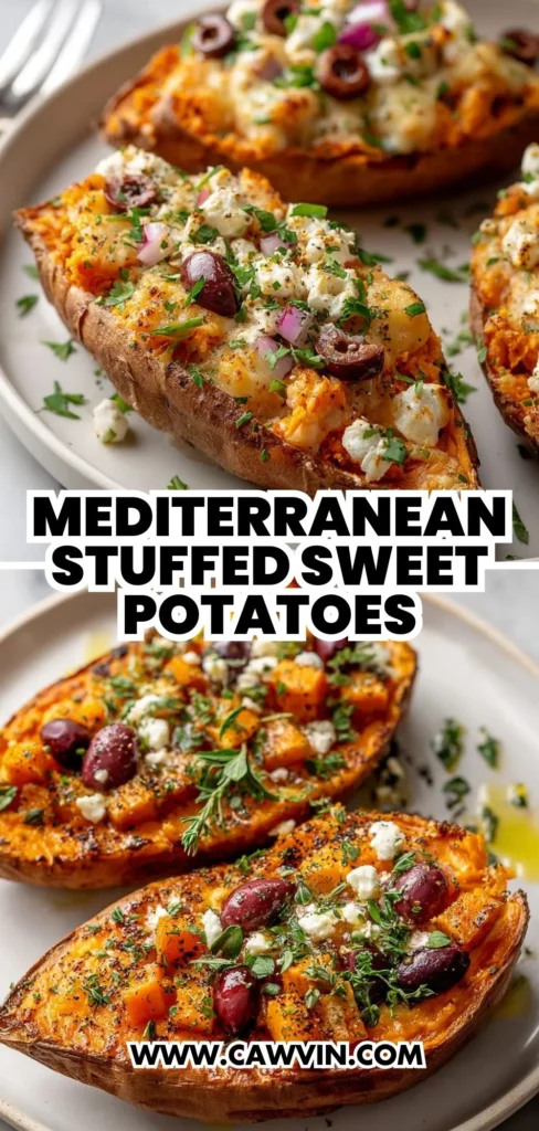 Mediterranean Stuffed Sweet Potatoes 2 1 - Easy Peasy Recipes