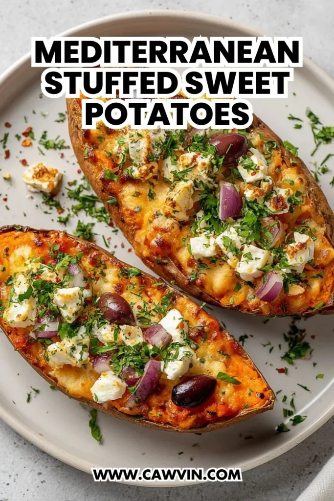 Mediterranean Stuffed Sweet Potatoes - Easy Peasy Recipes