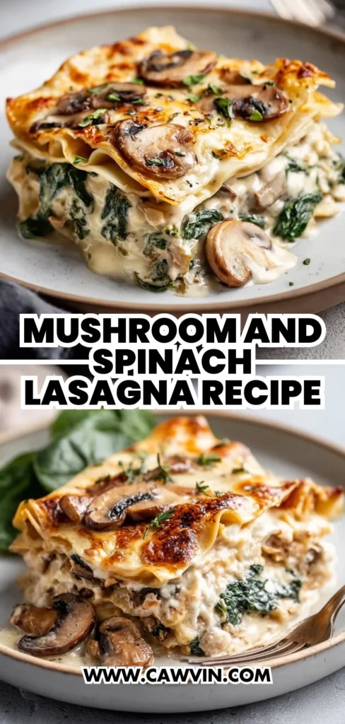 Mushroom And Spinach Lasagna Recipe 2 1 - Easy Peasy Recipes