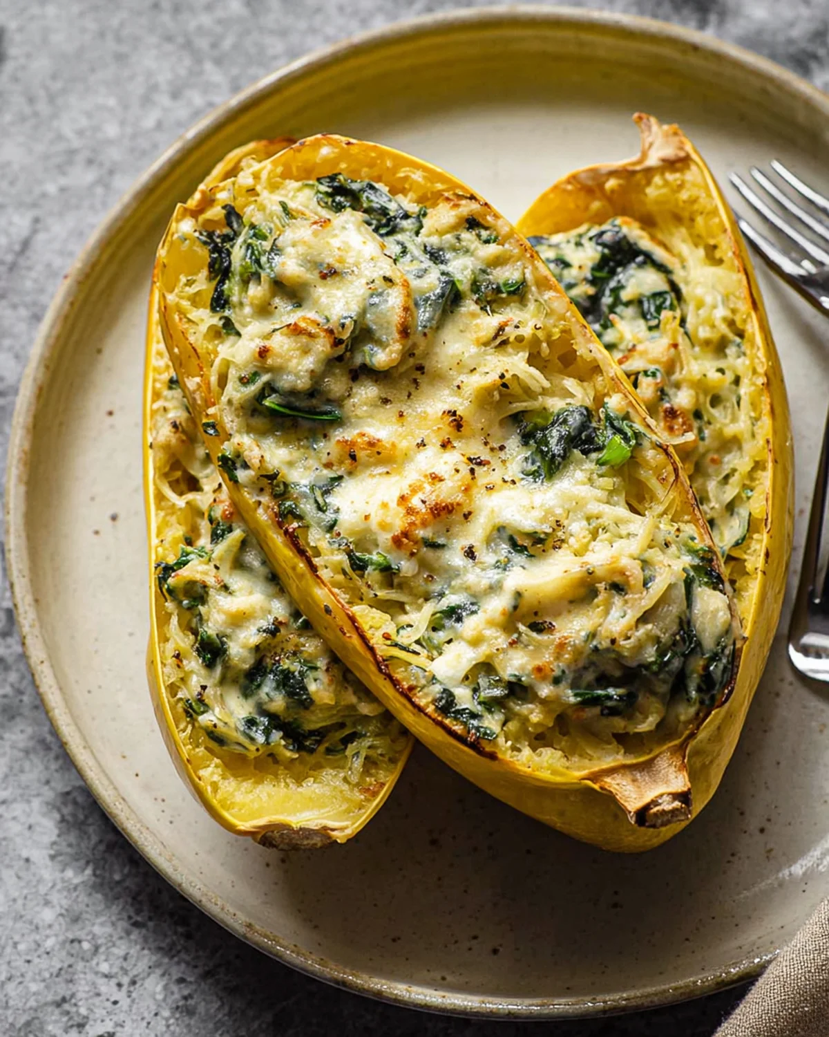Spinach and Artichoke Stuffed Spaghetti Squash - Image 2