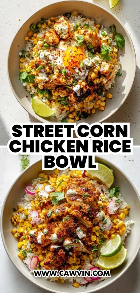 Street Corn Chicken Rice Bowl 2 1 - Easy Peasy Recipes