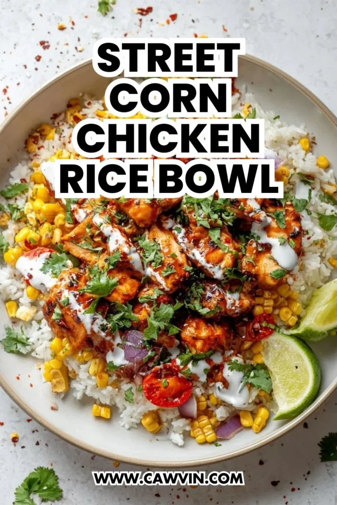 Street Corn Chicken Rice Bowl - Easy Peasy Recipes