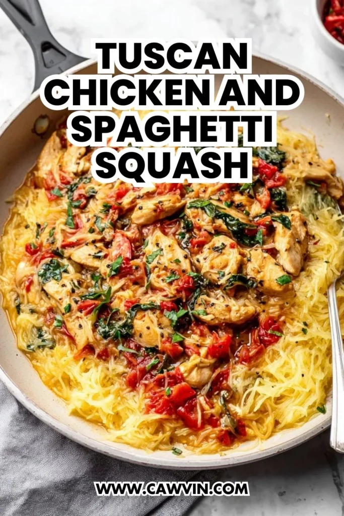 Tuscan Chicken and Spaghetti Squash - Easy Peasy Recipes