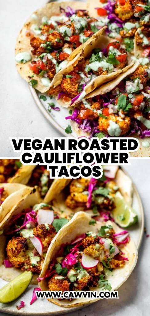 Vegan Roasted Cauliflower Tacos 2 1 - Easy Peasy Recipes