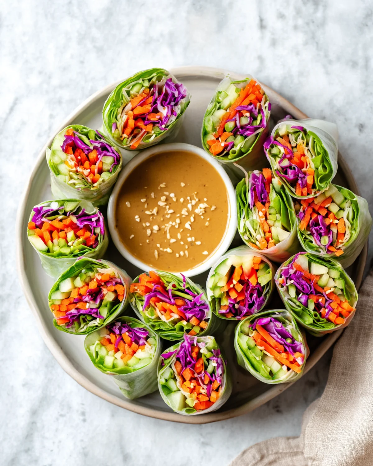 Vegetable Spring Rolls with Peanut Sauce - Image 2