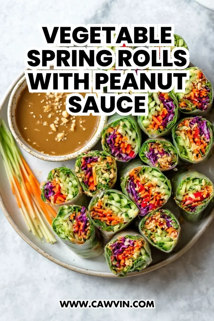 Vegetable Spring Rolls with Peanut Sauce - Easy Peasy Recipes