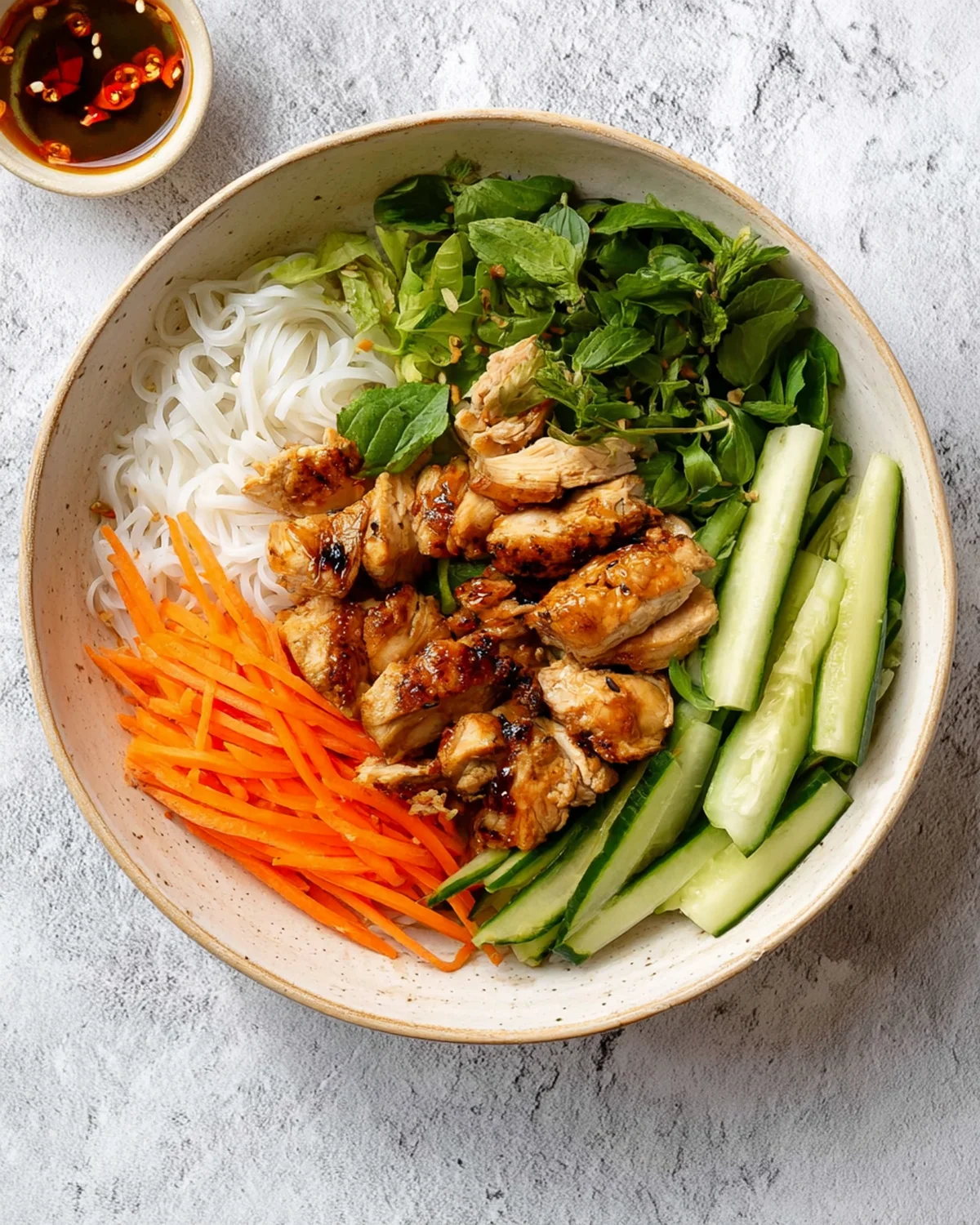 Vietnamese Noodle Bowl with Chicken - Image 3