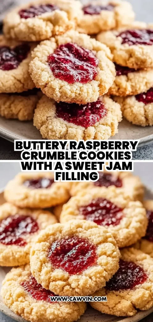Buttery Raspberry Crumble Cookies with a Sweet Jam Filling 2 1 - Easy Peasy Recipes